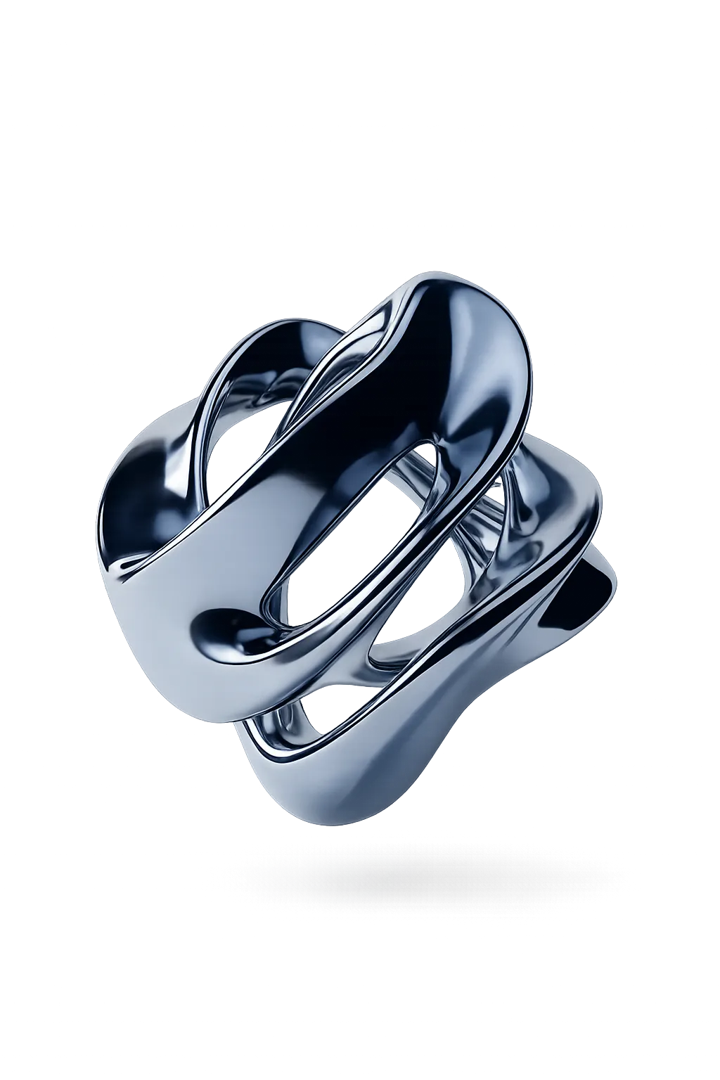 Intertwined chrome sculpture — Growth × Engineering